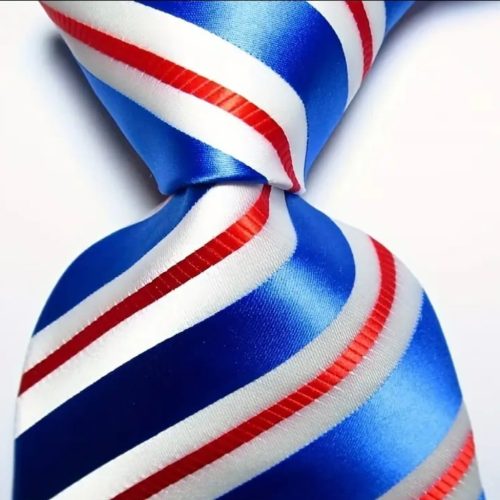 Blue, Red And White Tie