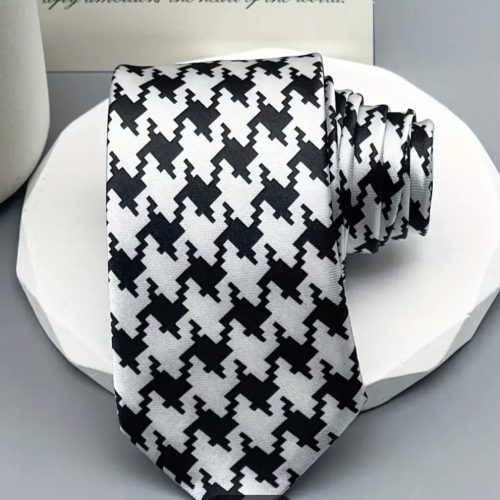 Black And White Patterned Tie