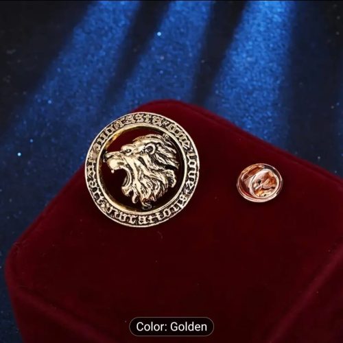 1pc vintage Business Style Zinc Alloy Male Lion head Brooch