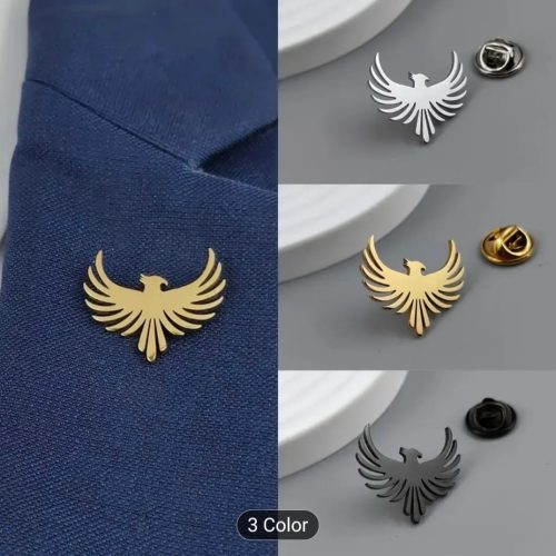 3 color Vintage Men's Business Suit Lapel Pins Brooches (Silver, Gold, and Black)