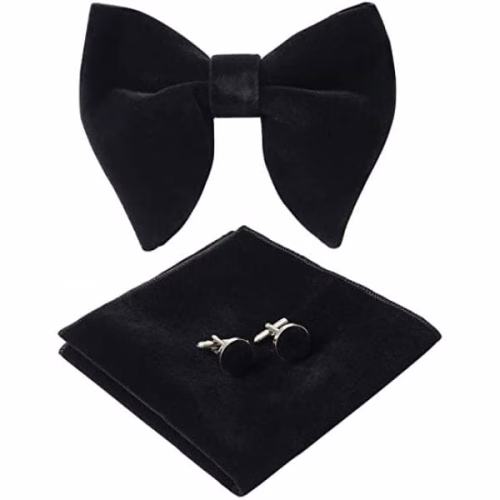 4 in 1 Velvet Tuxedo Bow Tie Set