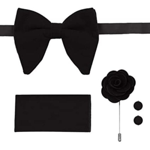 4 in 1 Velvet Tuxedo Bow Tie Set