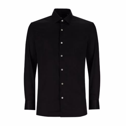 Mens Plain Shirt Letario Black