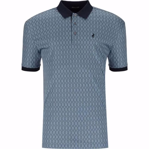 Polo Printed Micro Geo Golfer Mens Blue