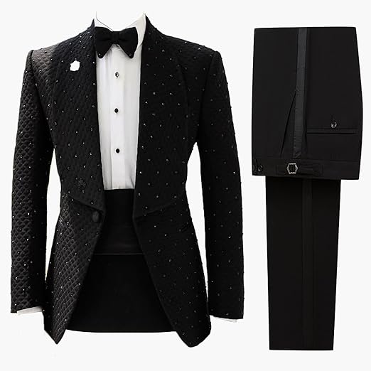 2 Piece Tuxedo Set - Black