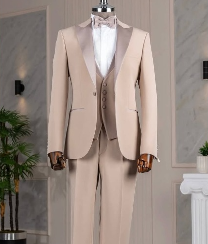 3 Piece Tuxedo - Warm Nude