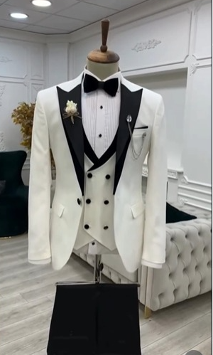 3 Piece Tuxedo - White and Black