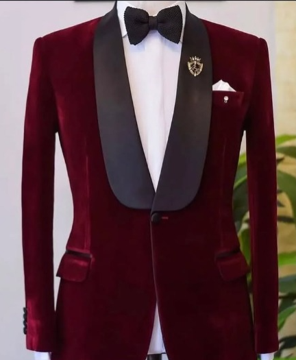 2 Piece Double Breasted Suit - Maroon